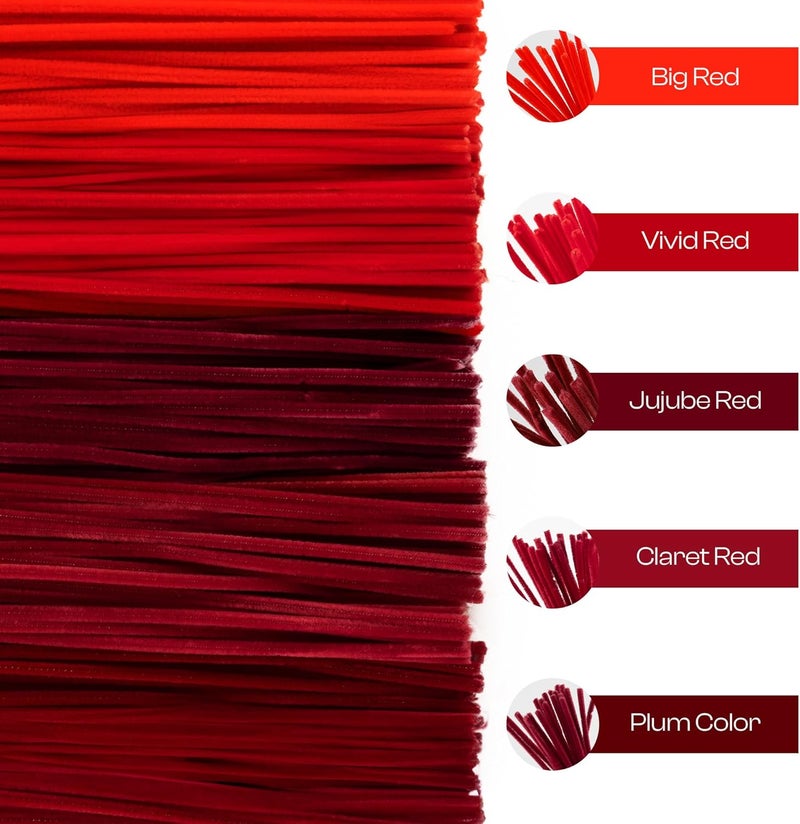 Caydo 500 Pieces Red Pipe Cleaners, Chenille Stems, Pipe Cleaner Crafts for DIY Art and Craft Projects Creative Gift Party Valentine's Day Decorations - Image 5